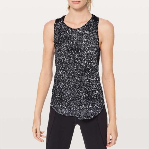 Lululemon Splatter White Black Sculpt Tank II - Picture 1 of 9